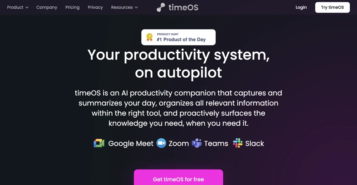 Boost Your Productivity with timeOS: The Ultimate AI Meeting Assistant