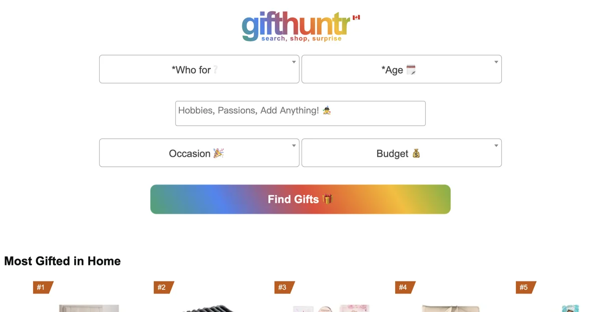 GiftHuntr: AI-Powered Gift Idea Generator for Every Occasion