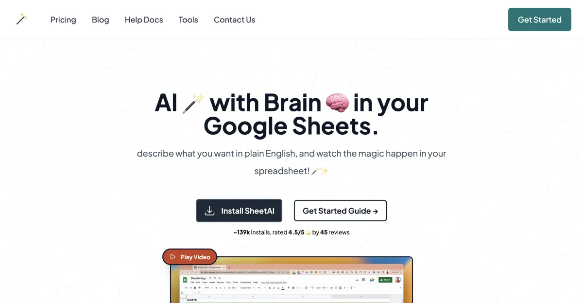 Unlock the Magic of AI in Google Sheets with SheetAI