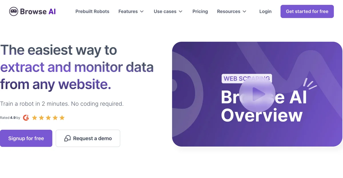 Scrape and Monitor Data from Any Website with No Code - Browse AI