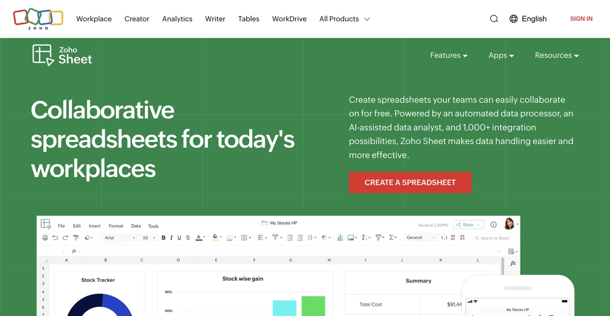 Zoho Sheet: Free Online Spreadsheet Software for Collaboration