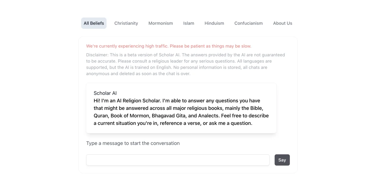 Discover Scholar AI: Your AI Religion Chat Companion