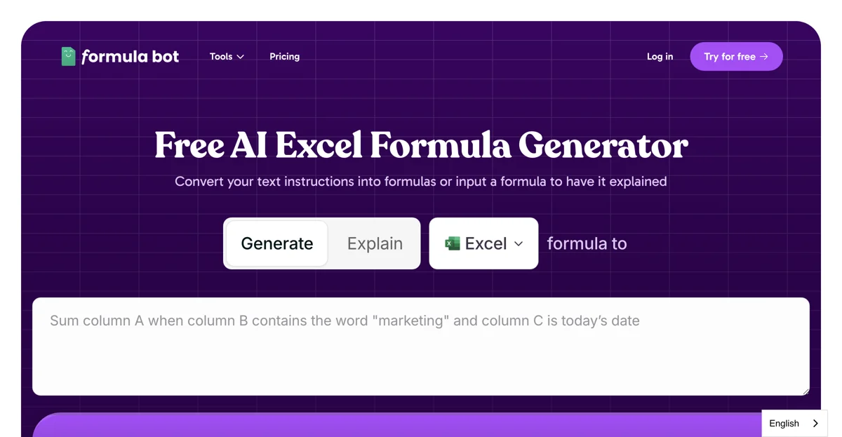 Free AI Excel Formula Generator - No Signup Required!