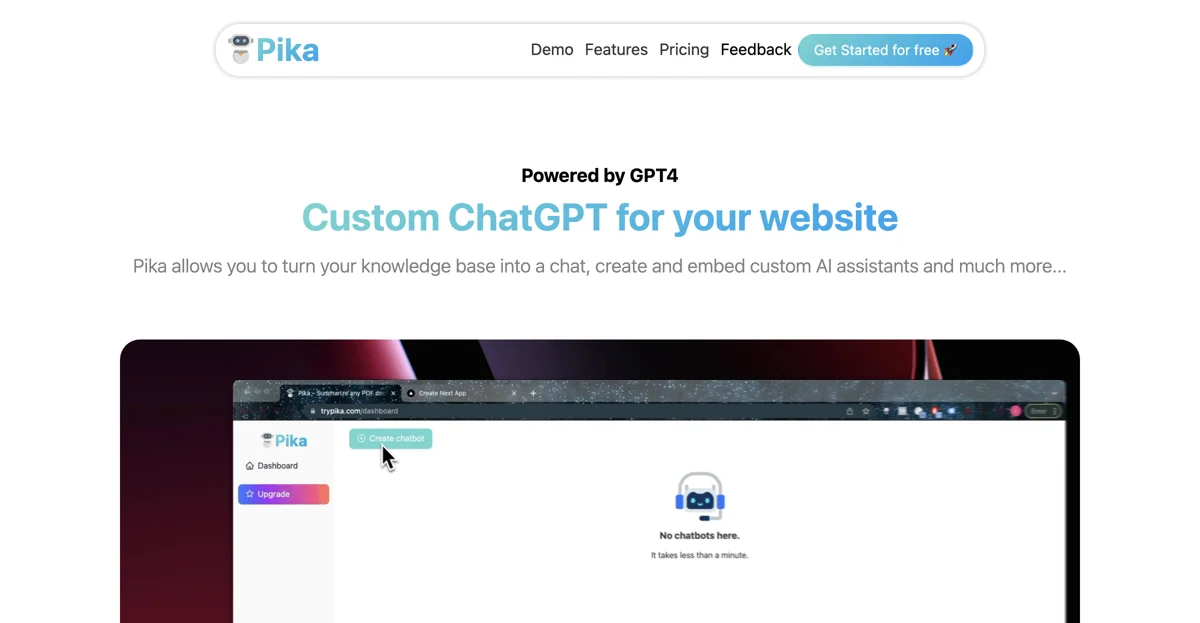 Pika: Custom ChatGPT for Your Website