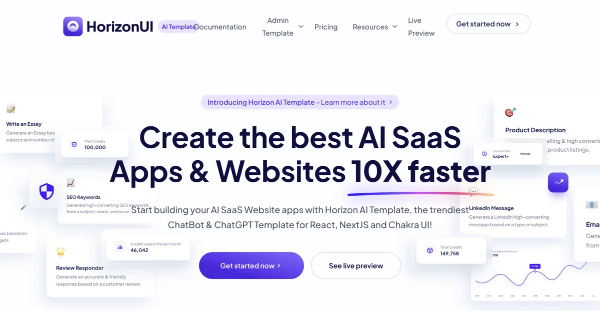 Horizon AI Template: The Best ChatBot Website Template for AI-Powered Applications