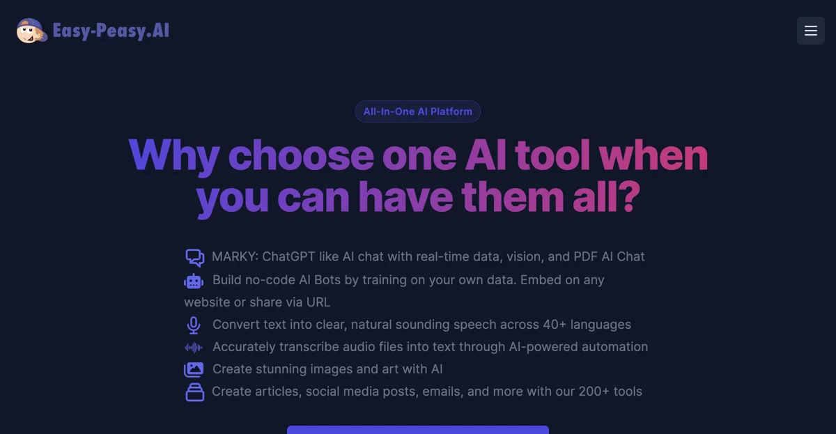 Best AI Writer, Content Generator & Copywriting Assistant | Easy-Peasy.AI