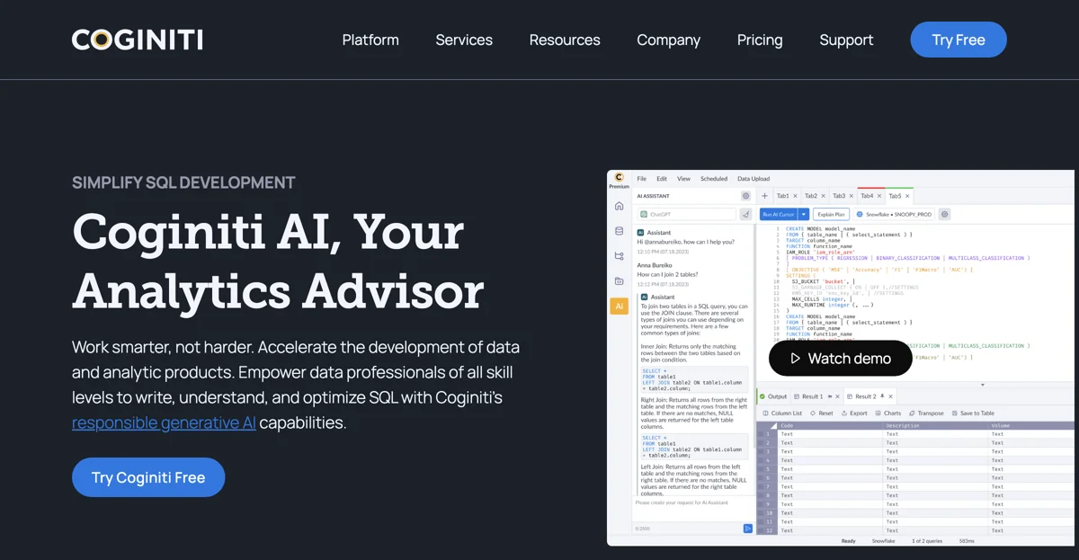 Unlock Data Insights with Coginiti AI: Your Analytics Advisor