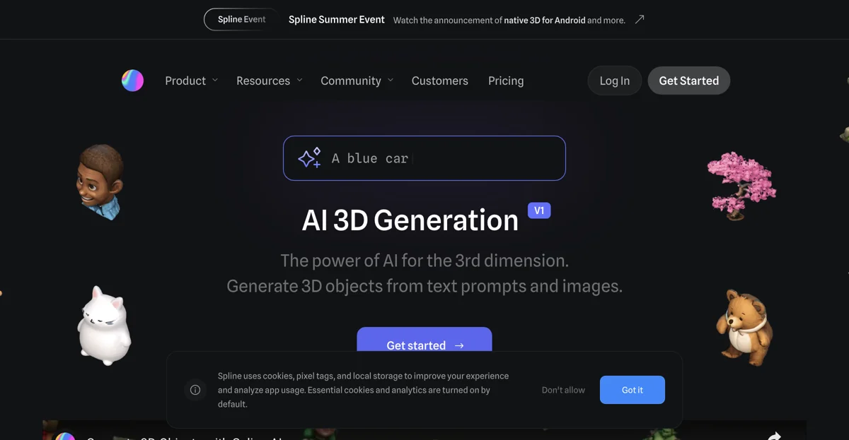 Spline AI 3D Generation – Sức mạnh của AI trong thế giới 3D.