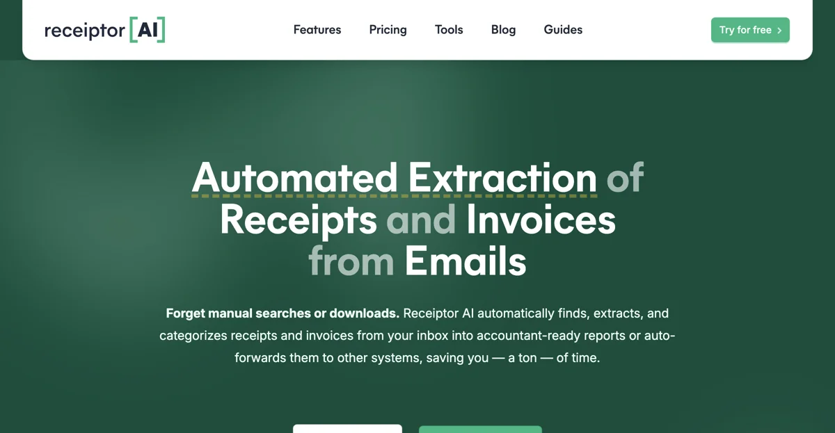 Receiptor AI | Trích Xuất Hóa Đơn và Biên Lai Từ Email Bằng AI | Receiptor AI