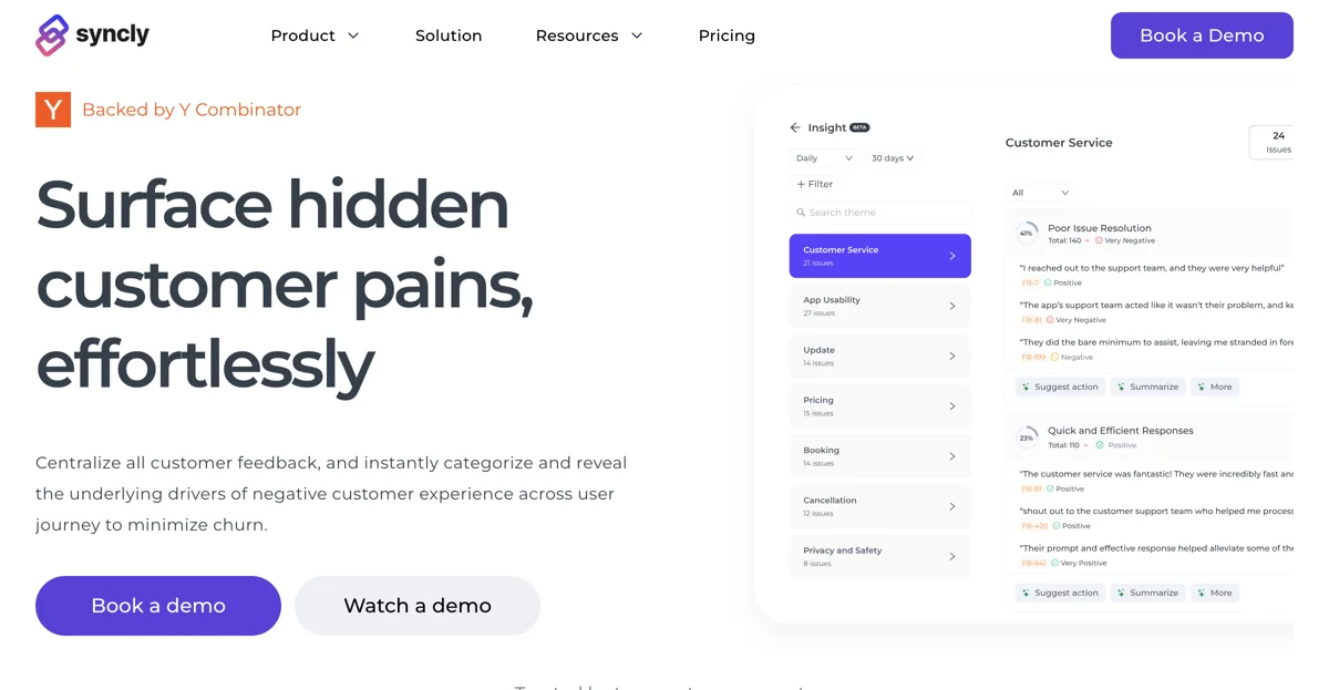 Syncly: Uncover Hidden Customer Pains with AI Insights