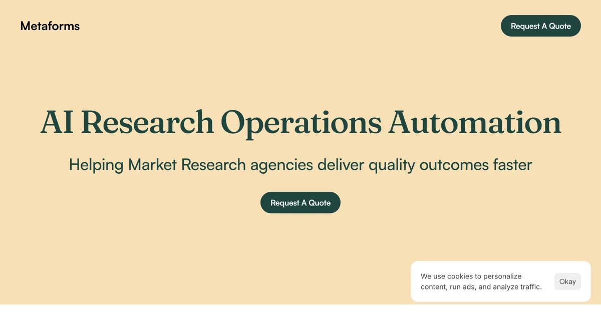 Metaforms: AI Research Operations Automation for Market Agencies