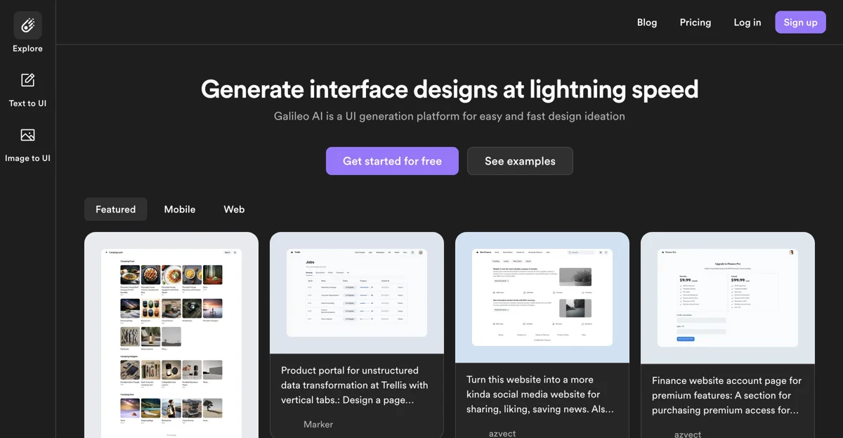 Galileo AI: Fast and Efficient UI Design Generation