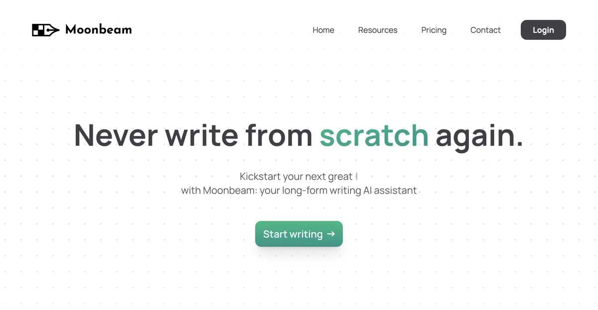 Moonbeam - Your Ultimate Long-Form Writing Assistant