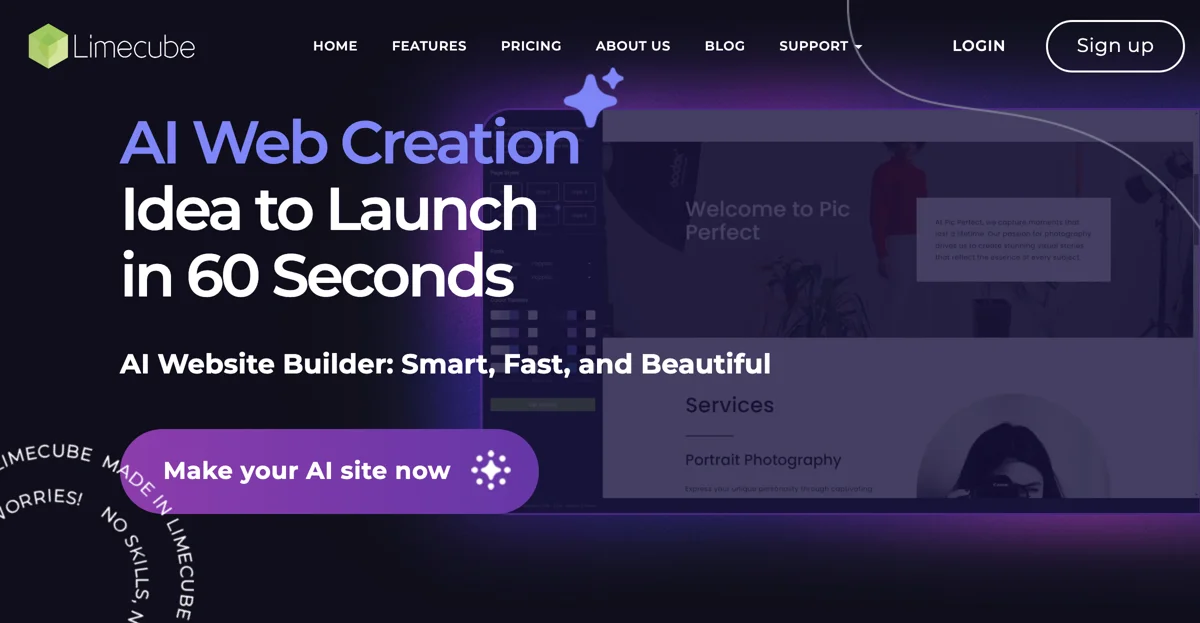 Limecube - The Fastest AI Website Builder for Everyone