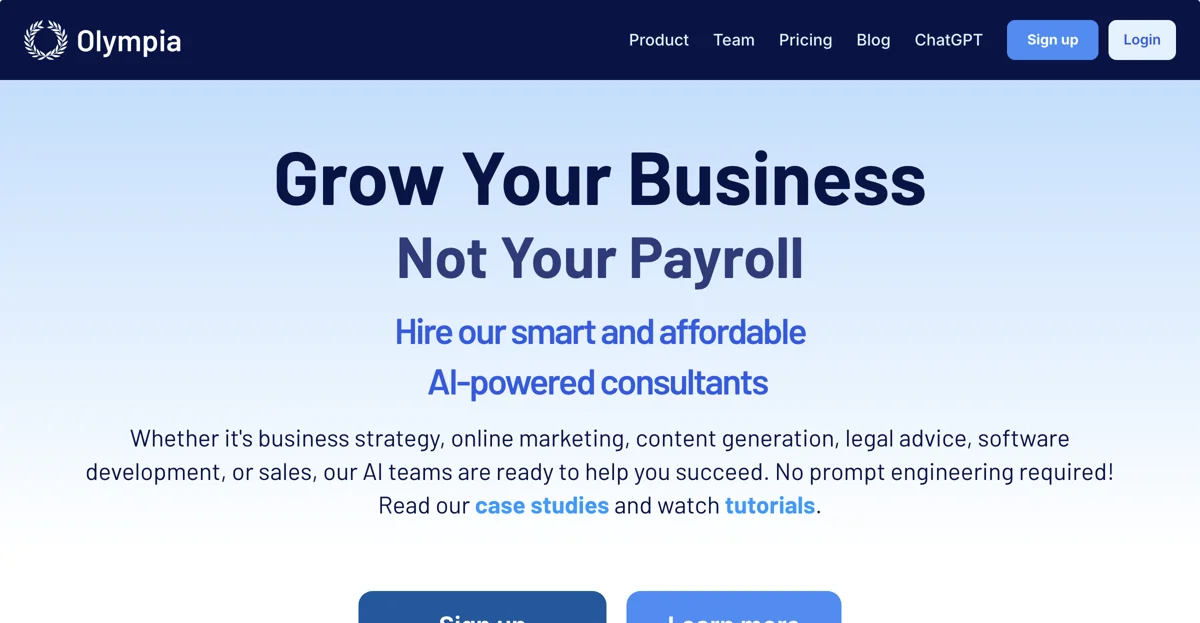 Olympia: Affordable AI-Powered Business Consultants