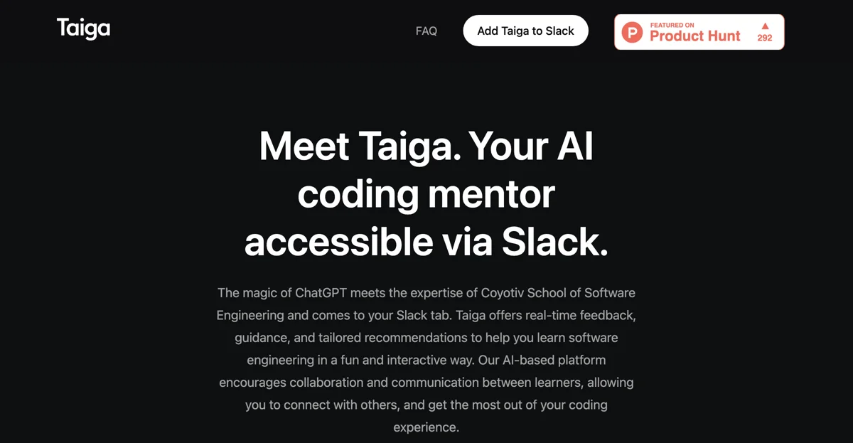 Taiga: Your AI Coding Mentor in Slack