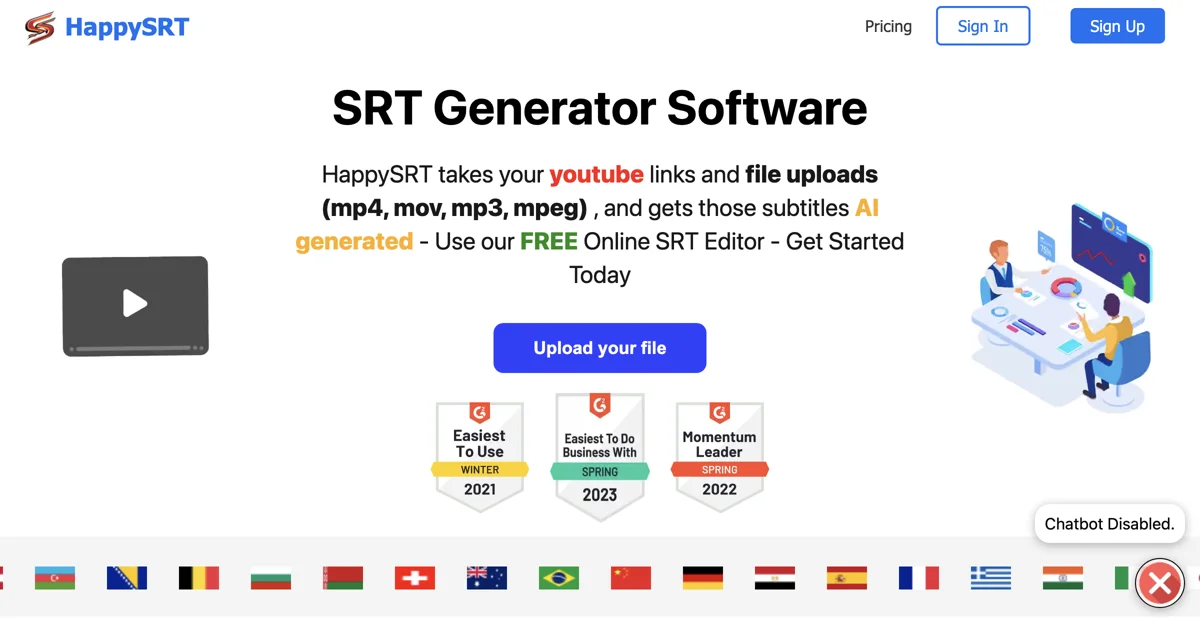 HappySRT | Tạo Phụ Đề & Chỉnh Sửa SRT Online Miễn Phí