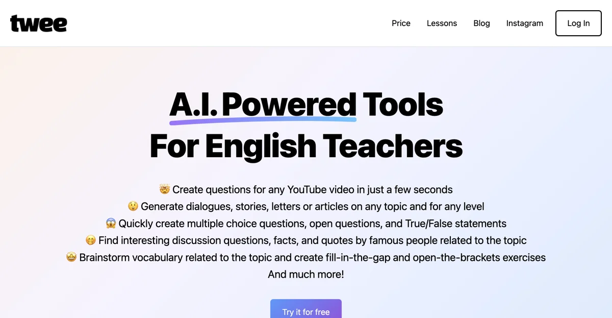 Twee: Revolutionize Your English Lessons with AI