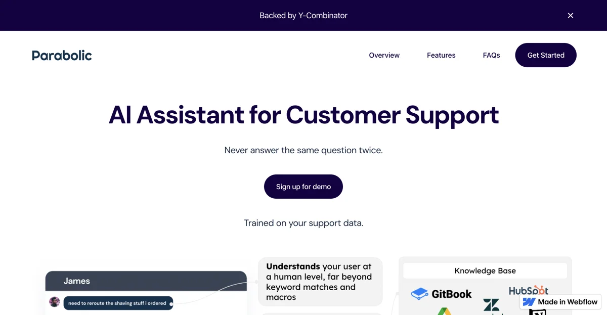 Parabolic: AI Assistant for Customer Support