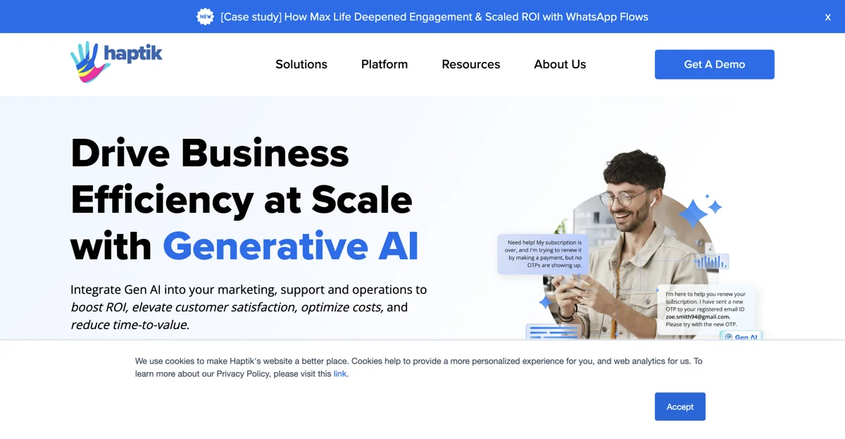 Drive Business Efficiency with Haptik's Generative AI Solutions