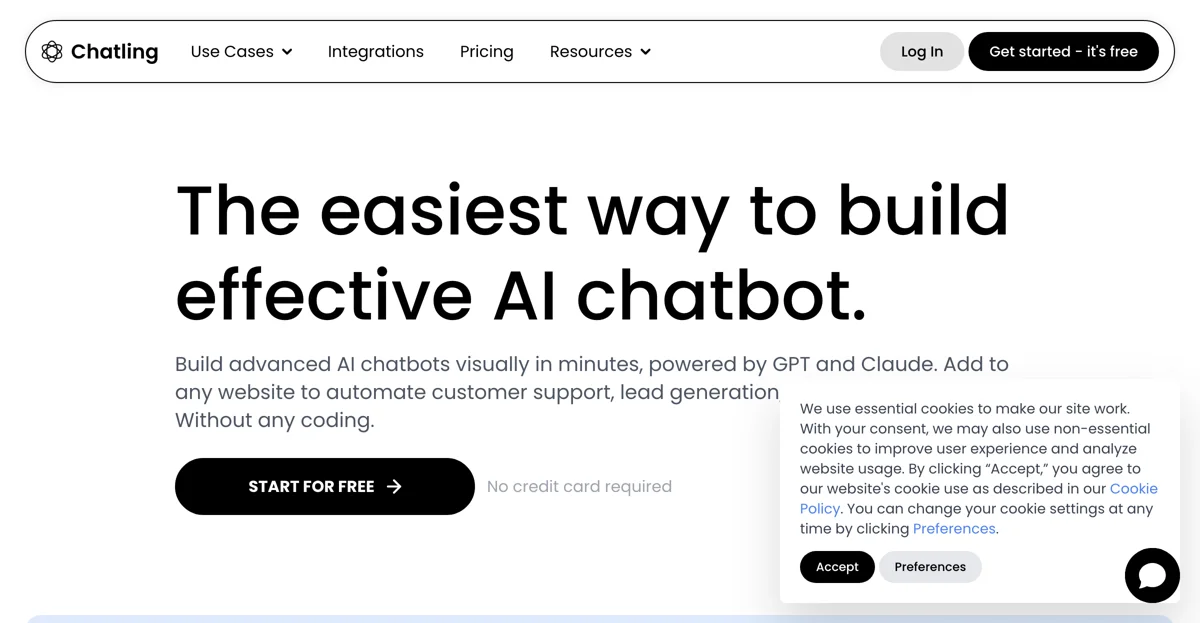 Build Your AI Chatbot Effortlessly with Chatling