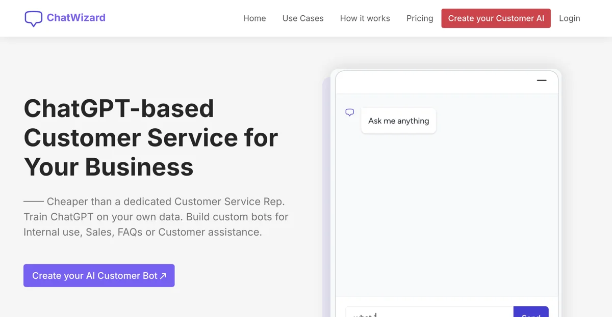 ChatWizardAI: Create Your Custom AI Chatbot Effortlessly