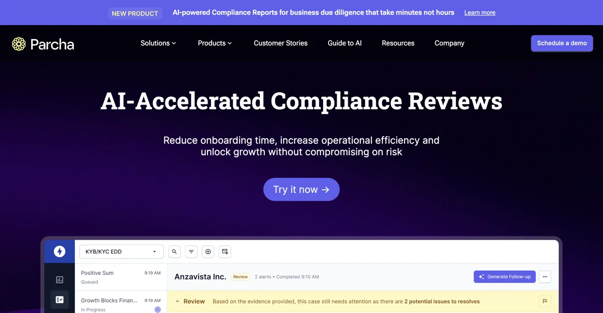 Parcha - Approve More Customers Faster with Stronger Compliance