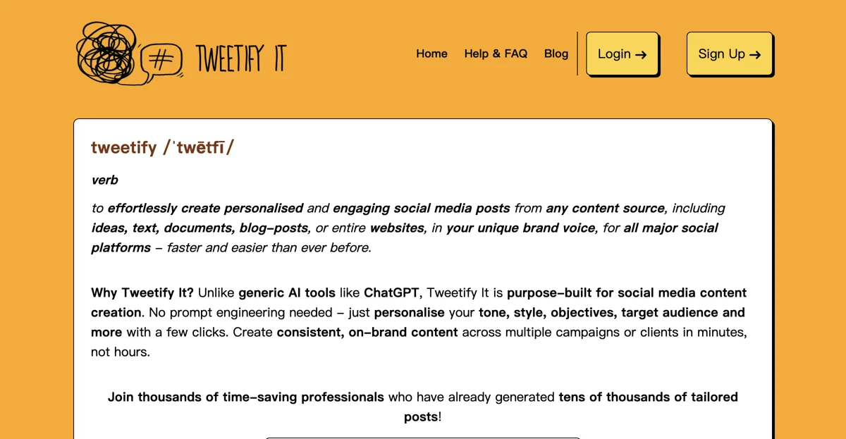 Tweetify It: Effortless Social Media Content Creation