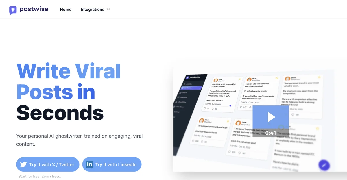 Postwise | Viết, Lên Lịch & Tăng Trưởng với AI Twitter & LinkedIn