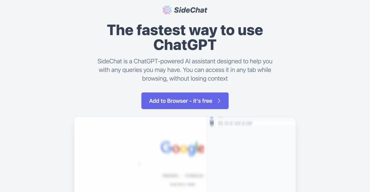 SideChat: Your Fastest Access to ChatGPT