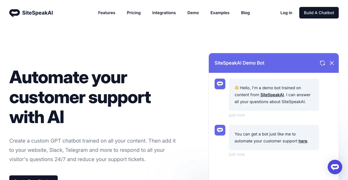SiteSpeakAI: Revolutionize Your Customer Support with AI