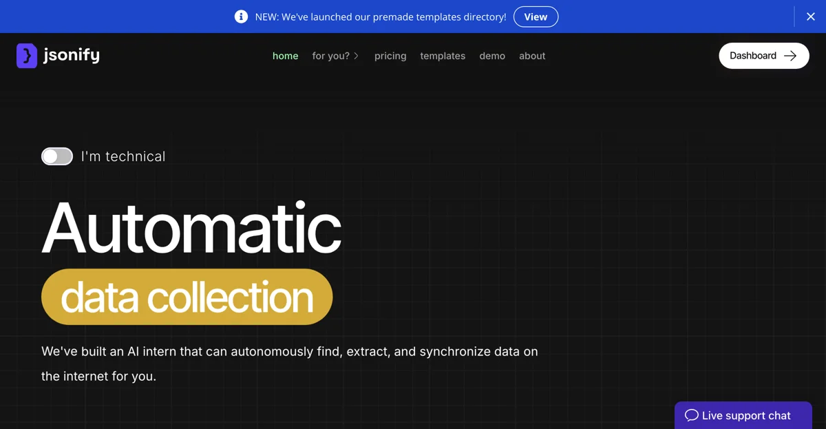 Jsonify: 自動データ収集を実現するAIツール