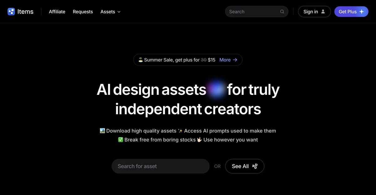 Explore Unique AI Design Assets at Items.Design