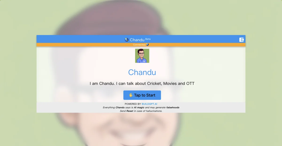 Chandu: Your AI Companion for Cricket and Movies