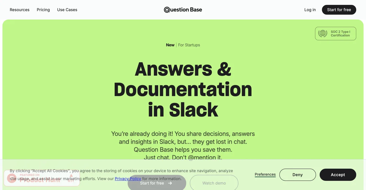 Preserve Answers & Documentation in Slack with Question Base