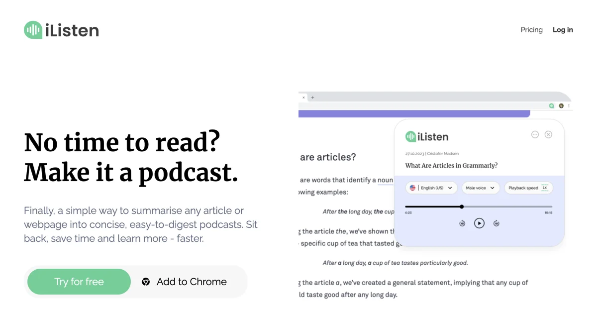 iListen: Transform Articles into Podcasts for Easy Learning