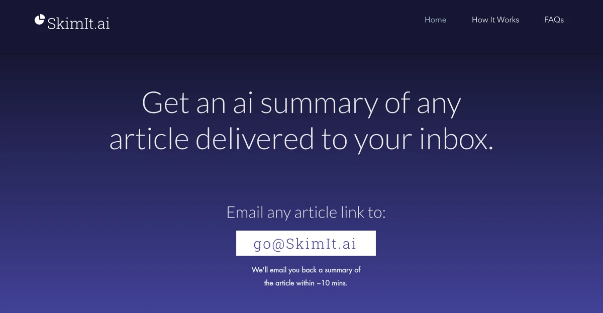 SkimIt.ai - Get AI-Generated Article Summaries Instantly