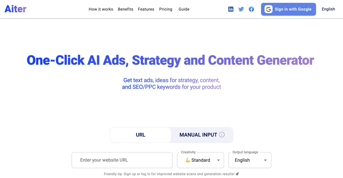 Aiter: One-Click AI Ads and Content Generator