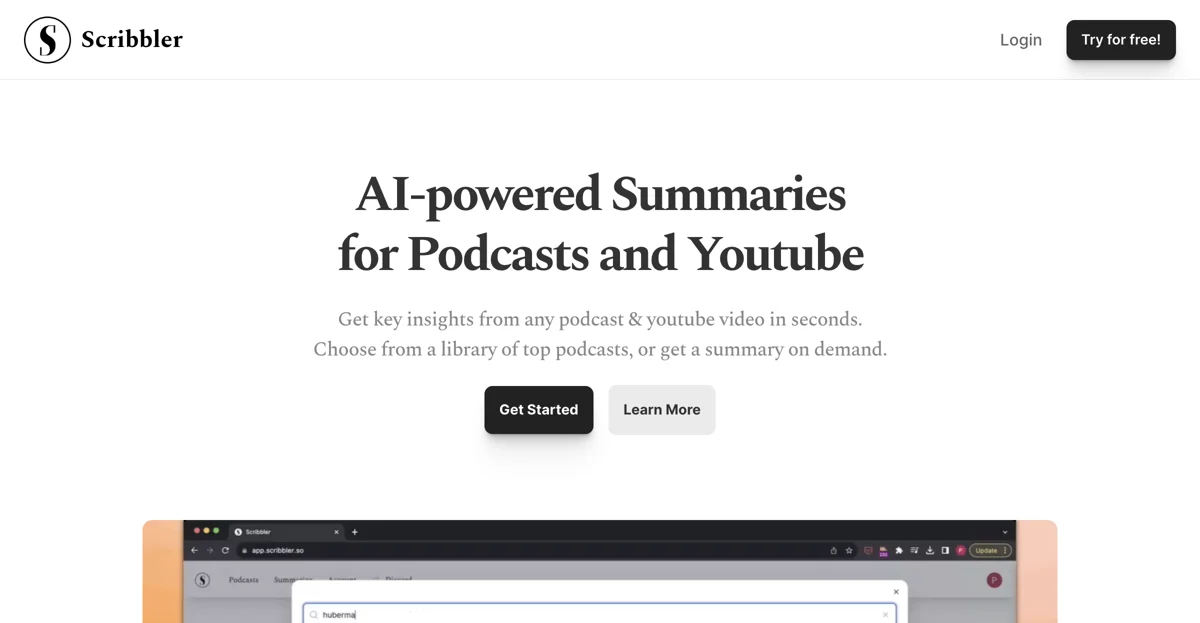 Scribbler: Get Key Insights from Podcasts in Seconds