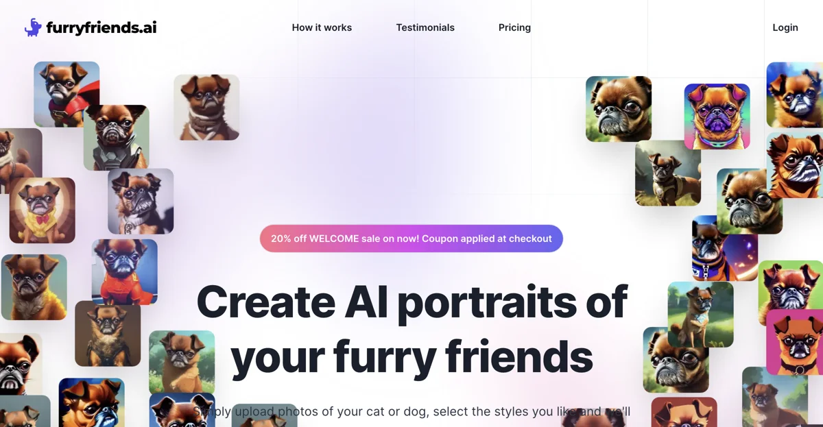 Create Stunning AI Pet Portraits with furryfriends.ai