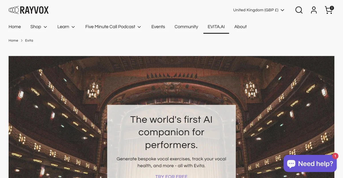 Evita: The Ultimate AI Companion for Vocal Performers