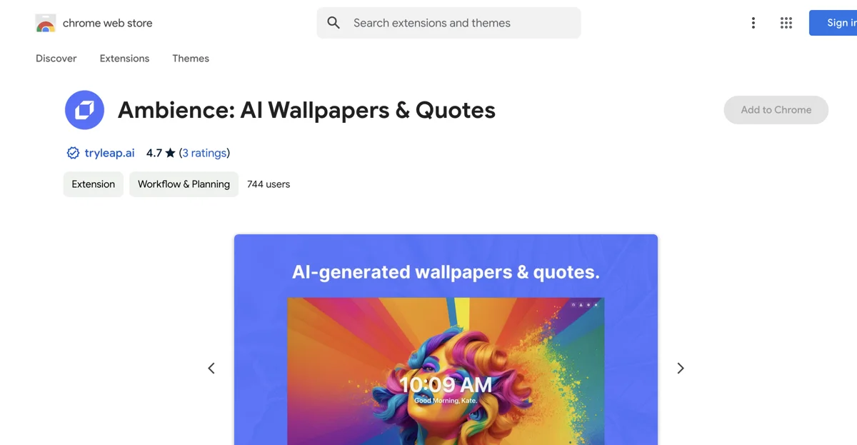 Ambience: AI Wallpapers & Quotes - Enhance Your Browsing Experience