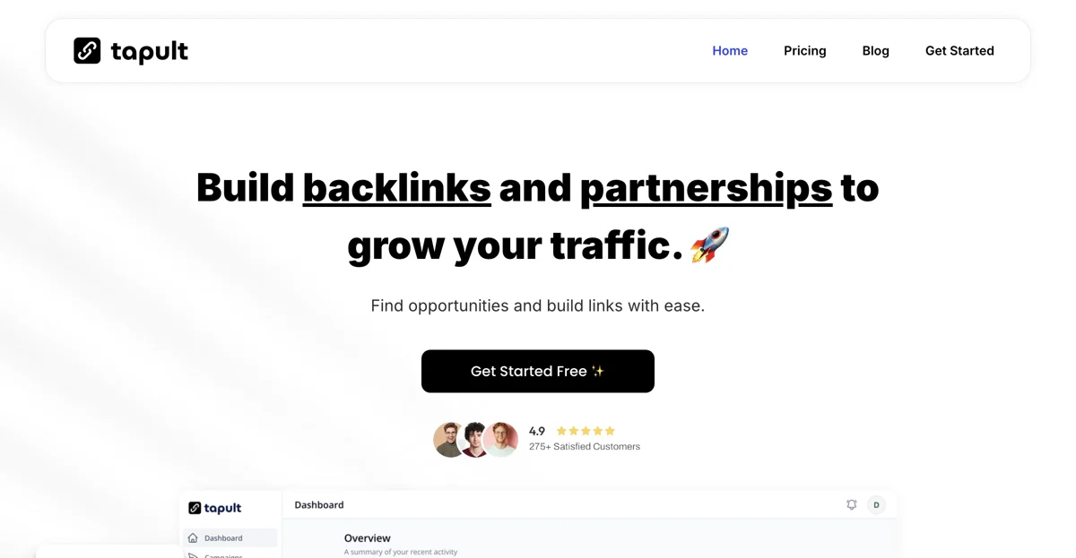 Tapult: Build Backlinks and Partnerships to Grow Your Traffic