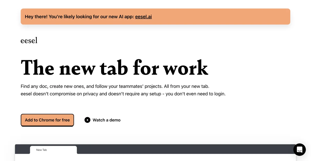 eesel: Revolutionize Your New Tab for Work Productivity