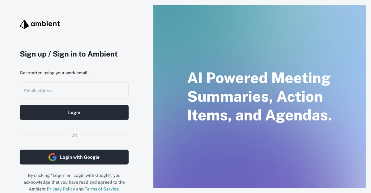 Ambient: AI-Powered Meeting Assistant for Professionals