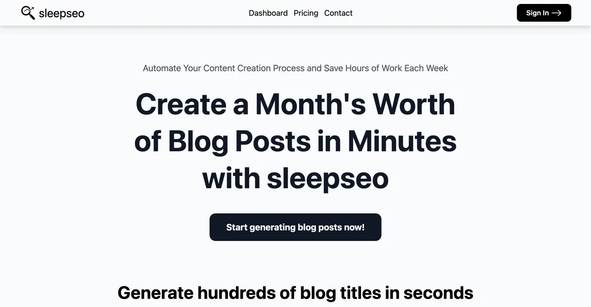 Transform Your Blogging with sleepseo: Quick Content Creation