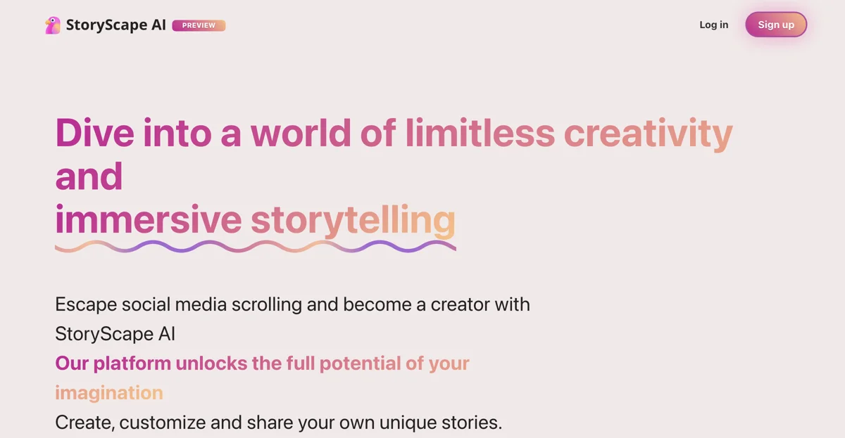 Unleash Your Creativity with StoryScape AI - Create Unique Stories