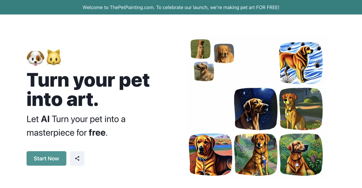 Transform Your Pet into Art for Free with The Pet Painting