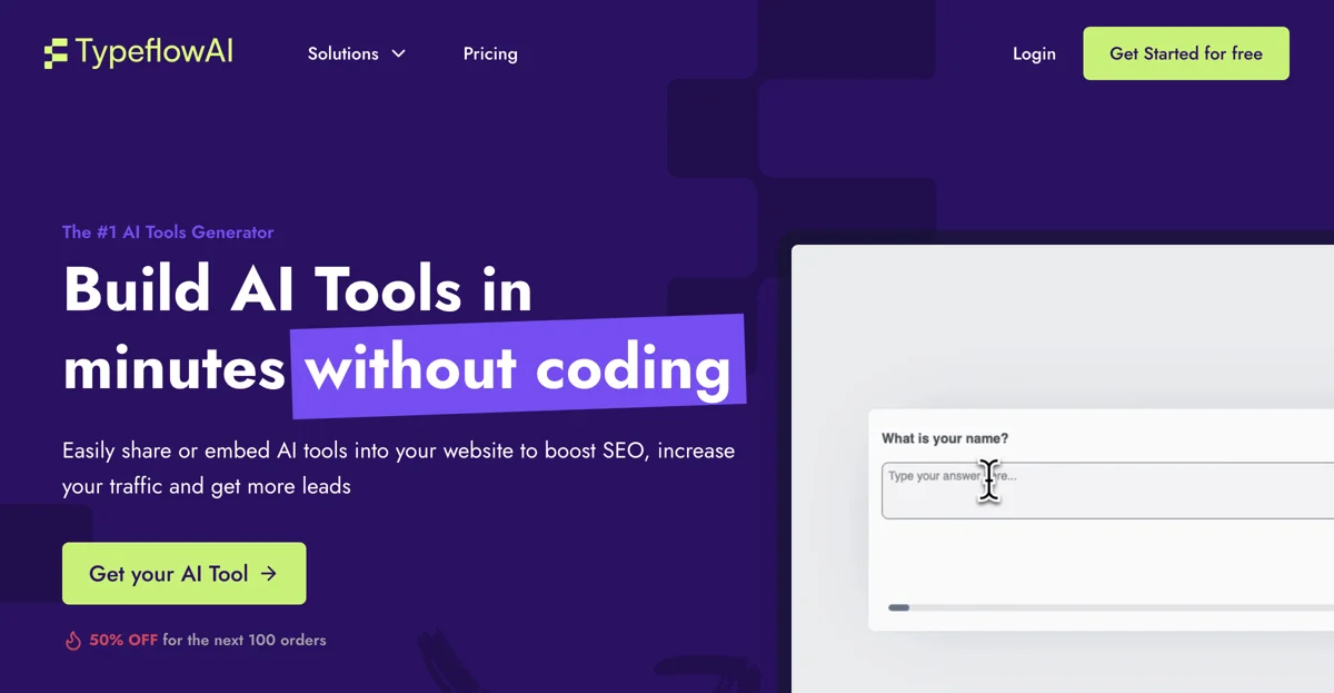 Create AI Tools without Coding in Minutes | TypeflowAI