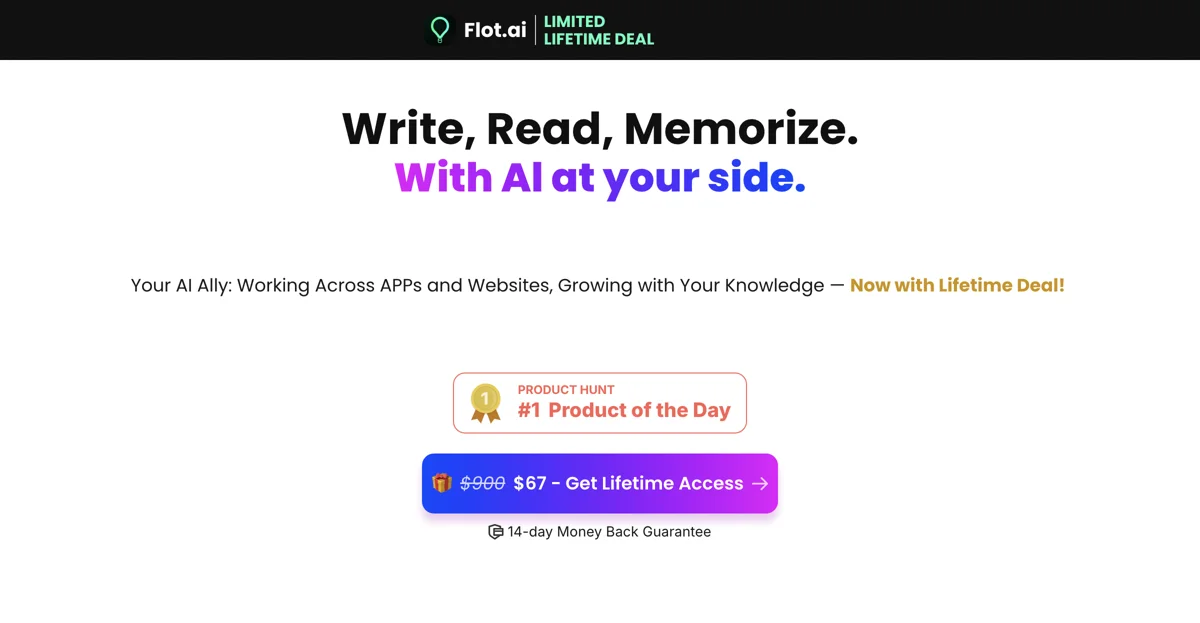 Flot.ai: Write, Read, Memorize with AI at Your Side